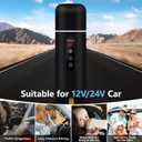 Electric Travel Kettle,12V/24V Car Coffee Warmer Kettle,Portable Hot Water Boiler,Small Hot Water Heater with Built-in Magnetic Induction Stirring