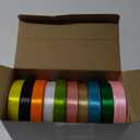 Unittype 20 Rolls Rainbow Satin Ribbon 500 Yd Long Solid Color Assortment Satin Ribbons 20 Colors for Crafts DIY Bouquet Gift Wrapping Wedding Shower Decor(0.6 Inch Wide)