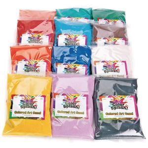 S&S Worldwide Color Splash! Art Sand Asst. 24 lbs! For Sand Art Layering in Bottles, Decorating Adhesive Sand Art Boards, DIY, Kids, Groups, 12 Fun Colors of Fine Sand in 2lb Bags Non-Toxic Pk of 12 (Assorted)