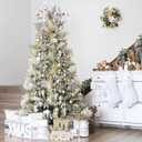 Sea Team 24-Pack Artificial Glitter Holly Berry Twig Ornaments, Decorative Fruit Sticks, Glittery Stems, Picks, Branches for Christmas Tree, Small Vase, Holiday, Wedding, Party (11", White)