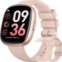 Smart Watches for Women Men with Call: Fitness Trackers with 24-Hour Heart Rate SpO2 Sleep Monitor 5ATM Waterproof 120+ Sport Mode Watches for Women gift Compatible with iPhone Android Phones(3 Bands) (Pinksand)