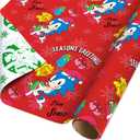 American Greetings Kids Christmas Wrapping Paper, Sonic the Hedgehog Wrapping Paper Christmas Roll, Red and White Gift Wrap (1 Reversible Roll, 75 sq. ft.) Sonic, Presents, Snowflakes (SR 30 75SQ PR FSC XM SONIC)
