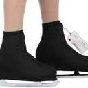 CRS Cross Skating Boot Covers Lycra Ice Skate Covers. Performance Ready Protection for Figure Skates, Ice Skating, Roller Skates. (Youth, Black)