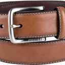 Tommy Hilfiger Men’s Semi‑Dress Leather Belt, Versatile Everyday Style (Regular & Big and Tall Sizes) (Brown)