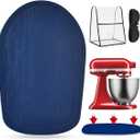 Mixer Slider Mat for KitchenAid 4.5-5 Qt Tilt-Head Stand Mixer,Appliance Sliding Mat for Kitchenaid Artisan,Kitchen Appliance Accessory Set: Bamboo Sliding Mat, Protective Cover & Cord Organizerblue