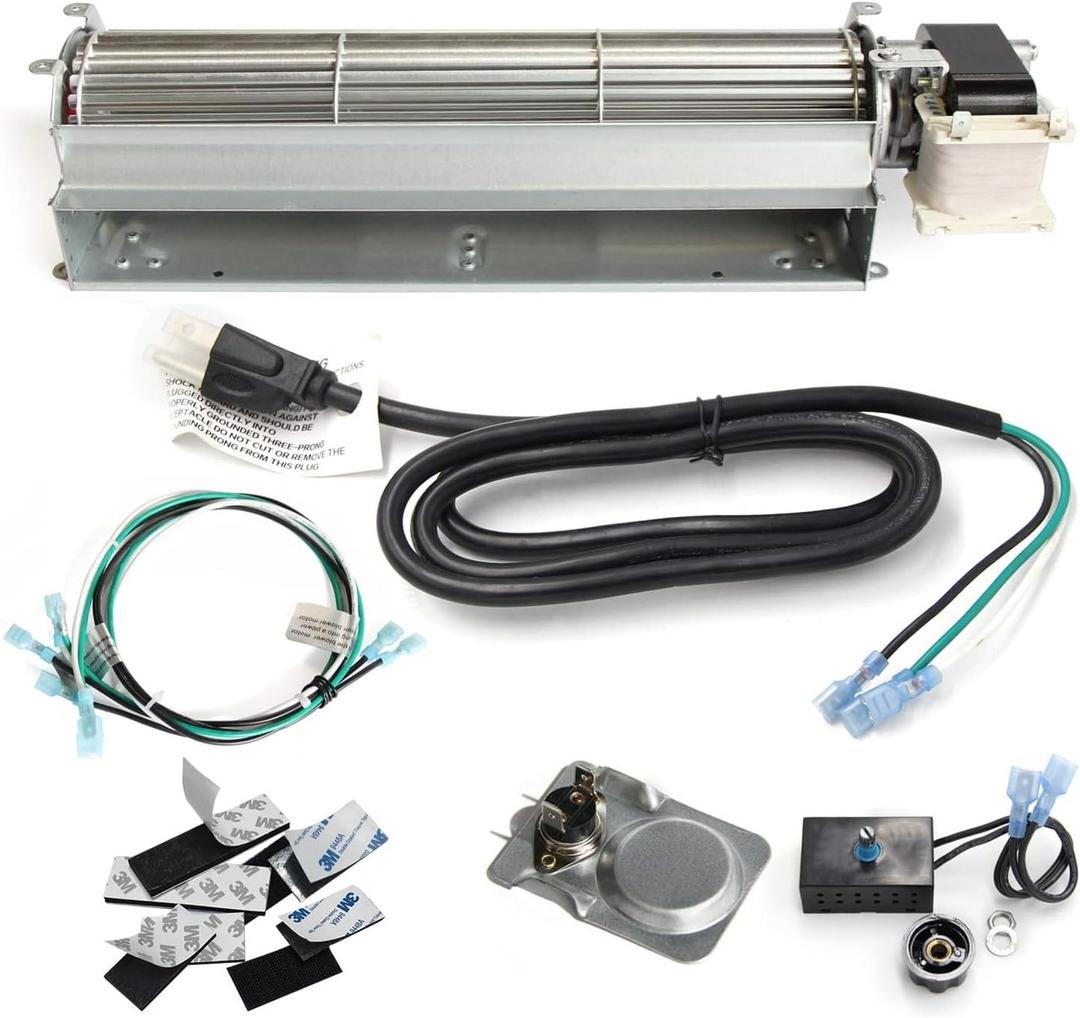 Hongso BKT GA3650T GA3650TB GA3700T GA3700TA Replacement Fireplace Blower Fan KIT for Desa, FMI, Vanguard, Vexar, Comfort Flame Glow, Rotom