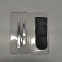 Tweezerman Petite Tweeze Set with Travel Case - Point and Slant Tweezers, Tweezers for Travel (Black Case) (2 Piece Set)