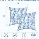 LVTXIII Outdoor Throw Pillows, Decorative Throw Pillows with Inserts, 16"x16" Square Pillows for Bed, Couch, Sofa and Patio Furniture, Set of 2, A Pebble Blue