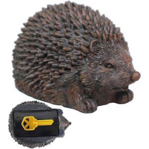 Hide a Spare Key Outdoor Hedgehog Waterproof Fake Rock Key Hider Holder Safe Secret Storage Lock Box For Outside Indoor Garden Ornament Decorative Faux Stone Geocache Containers
