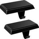 Fovths 2 Pack Christmas Stocking Holders for Mantle Christmas Stocking Holder for Fireplace Stocking Hooks for Mantle Weighted Stocking Hangers with Protective Pad for Xmas Party Decorations (Black)