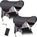 XL Universal Wind-Resistant Chair Umbrella Canopy, Extra Large Foldable UPF 50+ Sun Shade Attachment with Adjustable Clamp, Fits Most Beach, Camping, Lawn, Zero Gravity Chairs, Wheelchairs, 2 Pack