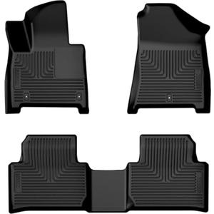 Husky Liners Weatherbeater Floor Mats | Fits 2024-2025 Hyundai Santa Fe | Front & 2nd Row, 3-pc Black - 95961