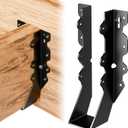 25 Pcs Black Joist Hangers 2x8, Rafter Brackets , Hurricane Straps for 2x8 Face Mount Joist Hangers or Shed/Barn/Coop/Porch/Truss/Decks, Structurally Sound and Aesthetically Pleasing