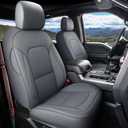 Coverado Car Seat Covers Full Set, Seat Covers for F150 Ford, Leather Seat Cover for Cars f150 Accessories Automotive Seat Covers Fit for 2015-2025 F150 and 2017-2025 F250 F350 F450(Gray)