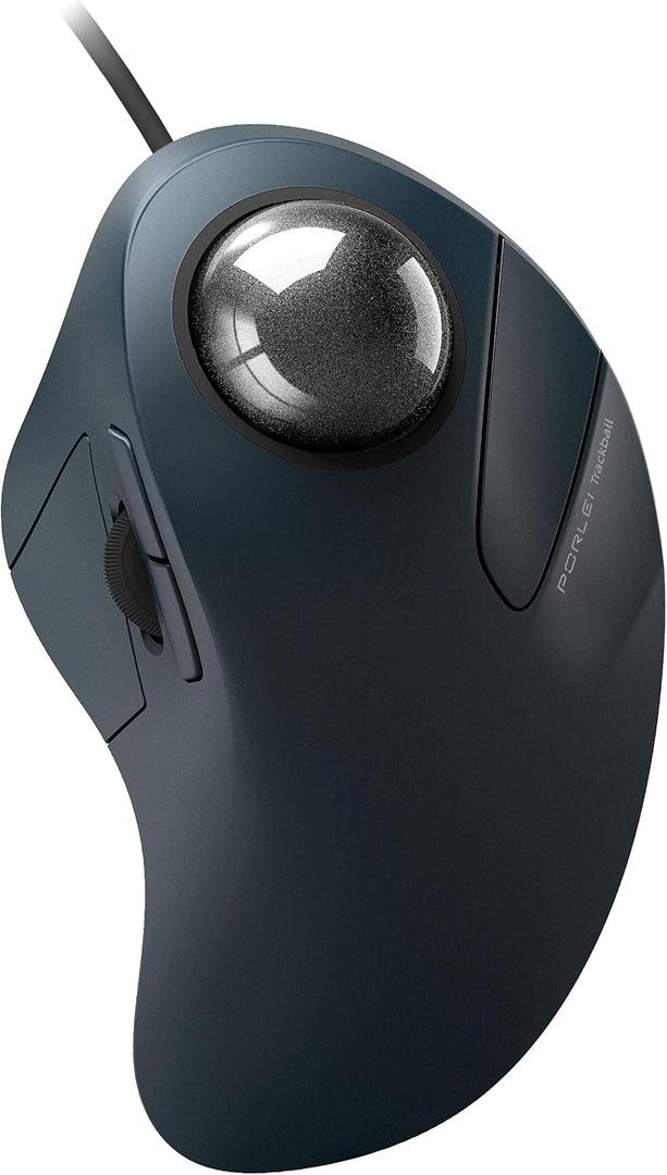 Wired Trackball Mouse for Large Hands, Ergonomic Design Reduces Wrist & Muscle Strain, Precision Tracking with Easy Index Finger Control, Compatible with PC, Laptop, Windows, Mac, Black