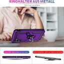 for Samsung Galaxy S24 FE Case with Screen Protector, Military Grade Rugged Shockproof Galaxy S24 FE 5G Heavy Duty Protective Cover for Samsung S24 FE Magnetic Ring Kickstand Phone Case (Purple)