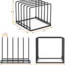 Cutting Board Organizer, Kitchen Cabinet Organizer, Divided Rack with 5 Slots for Baking Trays, Cutting Boards - Cookie sheet Organizer Inside Cabinet, Baking Sheets Holder (large)