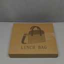 Lunch Box Lunch Bag for Women Adults Men, Cute Insulated Reusable Lunchbox Leakproof Simple Lunch Boxes Soft Corduroy Lunch Tote Bag Large Cooler Bag Containers, with Shoulder Strap (Black)