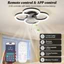 Ceiling Fans with Lights and Remote, Flush Mount Ceiling Fan with Light, 3000-6500K Dimmable Modern LED Ceiling Fans, 6 Wind Speeds, Low Profile Small Ceiling Fan for Bedroom, Kitchen, Office