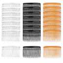 TaShow Hair Side Combs for Women Fine Thin Hair, 14 Teeth Decorative Hair Combs for Women Girls Bridal Wedding Veil (Black, Transparent and Orange)
