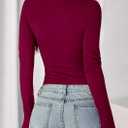 PRETTYGARDEN Womens Casual Long Sleeve Tops 2026 Fall Crew Neck Fitted Henley Shirts Basic Tee Blouse Knit Going Out Outfits (XXL)