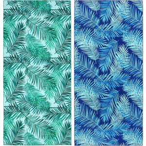 2 Pack Microfiber Beach Towel, Oversized Pool Towel 75x 35, Sand-Free Quick Drying Camping Super Absorbent Bath Blanket, Soft Breathable and Lightweight