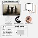 Vintage Halloween Three Witches Posters Witchy Canvas Prints Dark Academia Wall Art Goth Decor Rustic Witch Poster Horror Spooky Moody Aesthetic for Living Room Bedroom Home 8x12inch black framed (8L" x 12W")