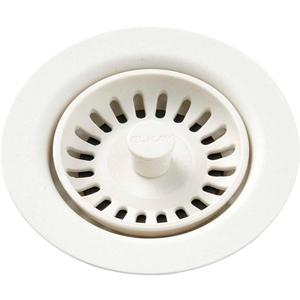 Elkay LKQS35PA Polymer Drain Fitting with Removable Basket Strainer and Rubber Stopper, Parchment