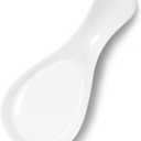 GDCZ Porcelain Spoon Rest - Large Spoon Holder Utensil Rest for Kitchen Counter Stove Top, Dishwasher Safe (White)