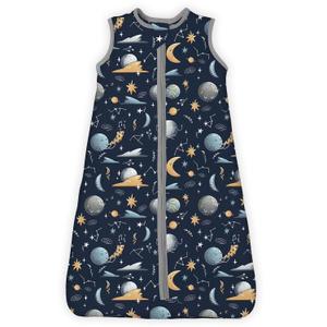 1.0 TOG Toddler Sleep Sack, Wearable Blanket Baby Sleeping Bag with 2-way Safe Zipper, Ultra Soft All Season Sleep Sack for 24-36-48 Months, 1 Pack(Night Sky)