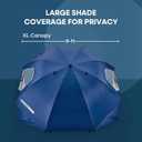Sport-Brella Premiere XL UPF 50+ Umbrella Shelter with Patented Side Panels, Heavy-Duty 1.25 Inch Center Pole, Auger Anchor for Sand and Grass, 9 Foot Canopy, Cherry Red