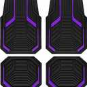 PIC AUTO Heavy Duty Rubber Floor Mats, Purple Aluminum Film Car Mats Set, Front and Rear Car Mats with Anti-Slip Backing, All Weather Protection, Trim-to-Fit for Automotive SUV, Sedan, Van, Purple