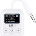 1Mii Bluetooth 5.3 Transmitter w/Screen for TV to 2 Headphones, aptX AD/LL/HD Hi-Fi Audio, 25H Playtime, 3.5mm AUX Bluetooth Adapter for TV, PC, CD Player, MP3, Gym, Projector - Transmitter Only