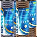 ICEPURE 2-Stage 2.5" x 10" Whole House Water Filter Cartridge Replacement Combo Kit, 1 Micron Activated Carbon Block Filter and KDF Compatible with WFPFC9001, SCWH-5, WHCF-WHWC, FXWTC, CBC-10, 2 PACK