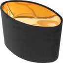 Cloth Lamp Shade Oval Shaped Clip-on Lamp Cover Shade Accessories for Table Floor Pendant Lamp Replacement (Black)