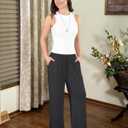 Stelle 28'' Wide Leg Yoga Pants Womens High Waisted Cozy Sweatpants Flowy Sports Athletic Lounge Pants with Pockets (XXL)