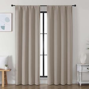 Simplebrand Ava Stone Blackout Curtains for Bedroom, 78 Inch Length, 2 Panels Set, Privacy Thermal Insulated Rod Pocket Window Curtains for Patio, French Door, W40 x L78 Inch