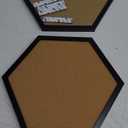 Cork Bulletin Board for Walls, 1/2" Thick Hexagon Pin Board for Walls with Frame, Black Small Corkboard with 10 Push Pins and 10 Wood Clips, Tack Board for Home Office and School 2Pack