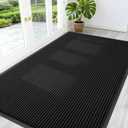 OLANLY Front Door Mat Indoor Outdoor Entrance, Waterproof Heavy Duty Doormat, Fade Resistant, Low Profile, Easy Clean Patio Porch Welcome Floor Mats for Entry, 59x34, Black