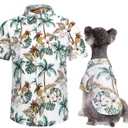 Hawaii Dog Shirt, Pet Summer T-Shirts Dog Style Floral Breathable Cool Clothes Hawaiian Shirts for Small Dogs and Cats Owner and Pet Shirts are Sold Separately