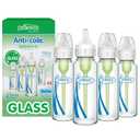 Dr. Brown's Anti-Colic Options+ Narrow Glass Baby Bottle with Level 1 Slow Flow Nipple, BPA-Free, 8 oz/250 mL, 0m+, 4-Pack
