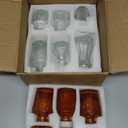 12Pcs Glass Bud Vase Set, Small Dark Brown Flower Vase for Centerpieces, Bud Vases in Bulk, Mini Vintage Vase for Rustic Wedding DecorationsAmber