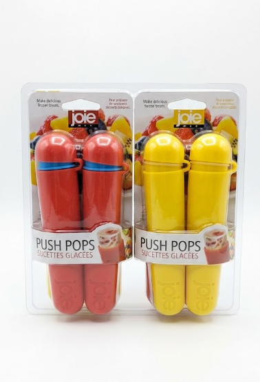 Joie MSC Red Silicone Push Pops Frozen Treat Makers Set of 2, Yellow And Red