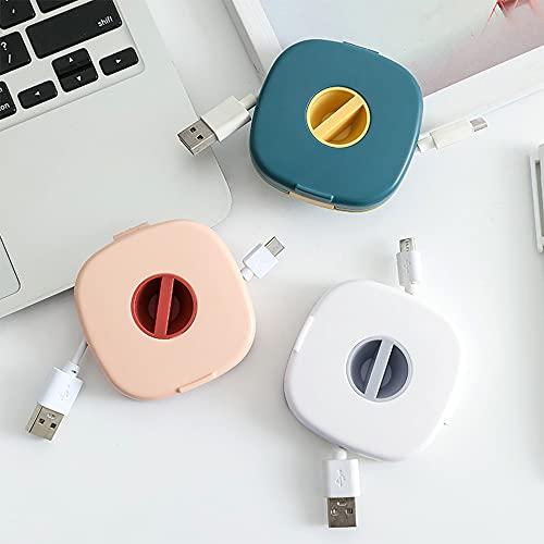 SITAKE 3PCS Cable Management, Retractable Portable Cord Organizer, 3 Colors Flexible Cable Organizer for Home Office Classroom (Square)