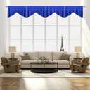 Royal Blue Valances for Living Room - Rod Pocket Valance for Window Toppers Window Curtains for Kitchen,Pack of 4 (Royal Blue, 39" W x 20" L)