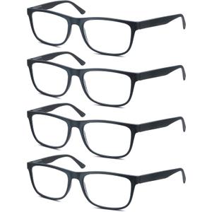 Matte Black Reading Glasses Men Large Oversized Wide Readers +1.50 Lightweight Magnifying Cheaters Big Head/Large Face