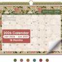 Calendar 2026-2027, Monthly Wall Calendar Runs Until June 2027, 11.5" x 14.8", Spiral Binding Hanging Wall Calendar, Perfect for Home or Office,Floral Borders (C-Garden Repose)