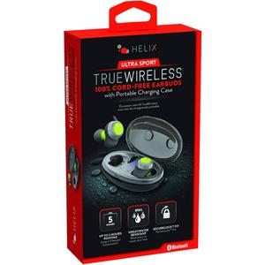 Helix UltraSport True Wireless High Fidelity Earbuds w/ Portable Charging Case
