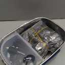 Electric Lunch Box, 12V/24V/110V Portable Food Warmer with SS Fork & Spoon for Car/Truck/Office, 80W Self Heating Lunch Box with 1.5L 304 Stainless Steel Container & 0.45L PP Fruit Box Blue