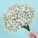 Waipfaru 15Pcs Babys Breath Artificial Flowers, Baby Breath Flowers Artificial Bulk, Real Touch Fake White Flowers, Faux Babies Breath Gypsophila for Wedding Home Decor Floral Arrangement